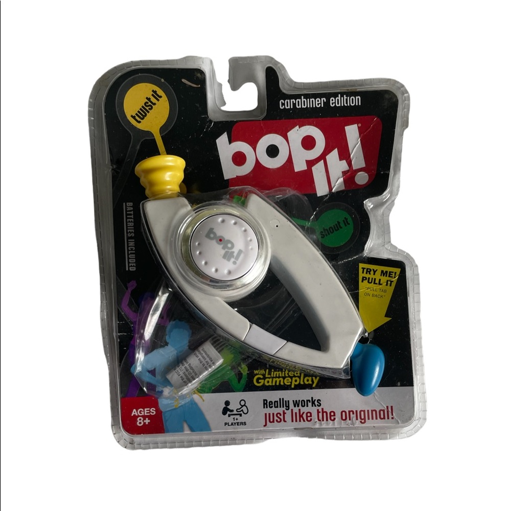 BOP IT Handheld Electronic Game Carabiner Edition Travel White Portable Mini New